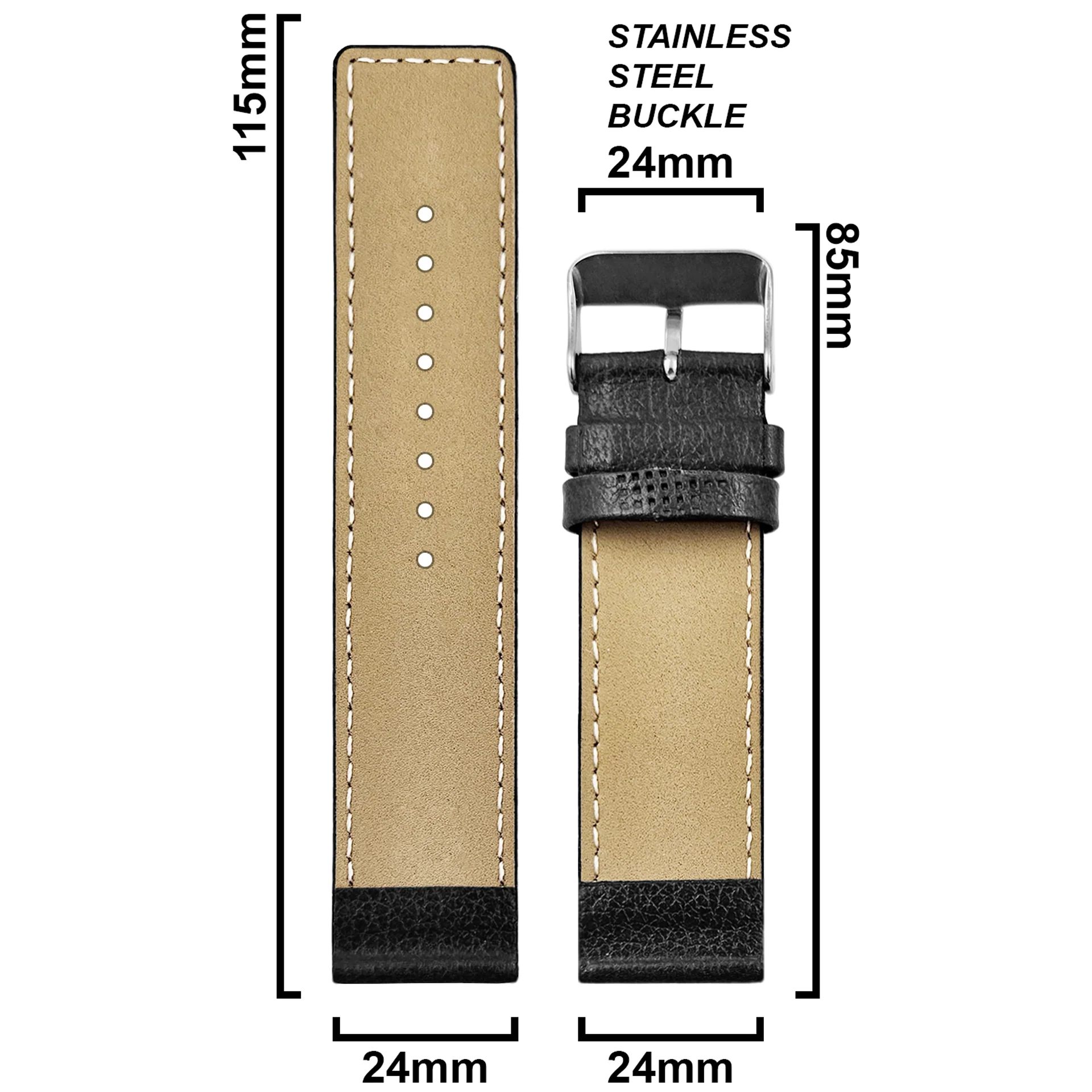 DBLACK [ATOR] PEBBLE DESIGN, THIN LEATHER STRAP - Image 10