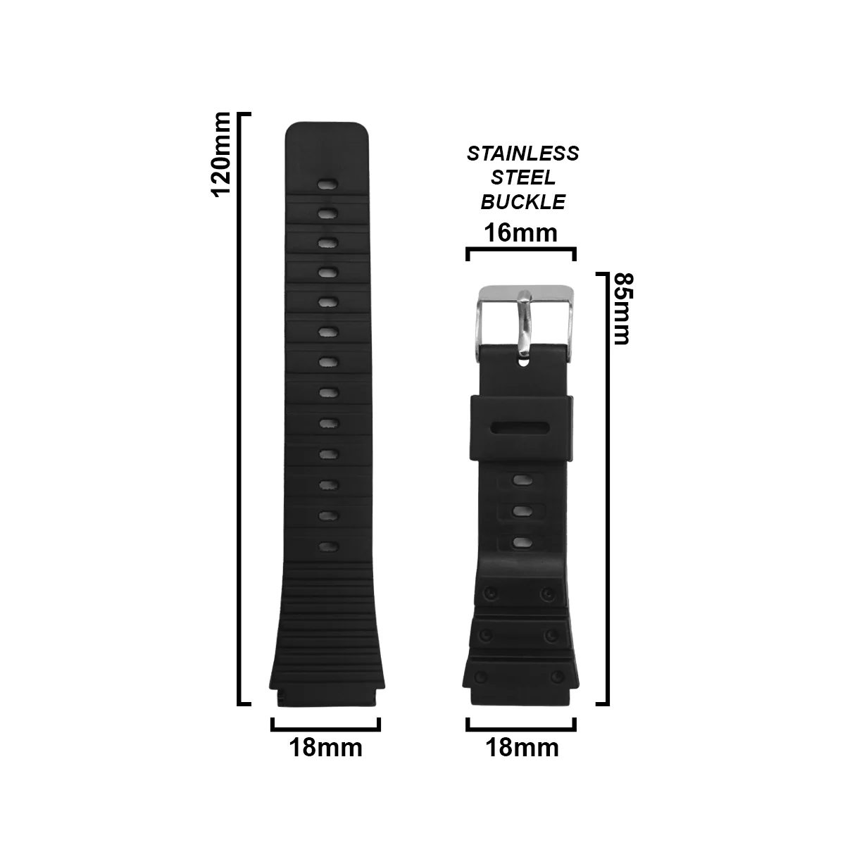DBLACK [CDS22] RESIN WATCH STRAP // FOR "CASIO" DW-5600C & SWC-05 WATCH MODELS - Image 3