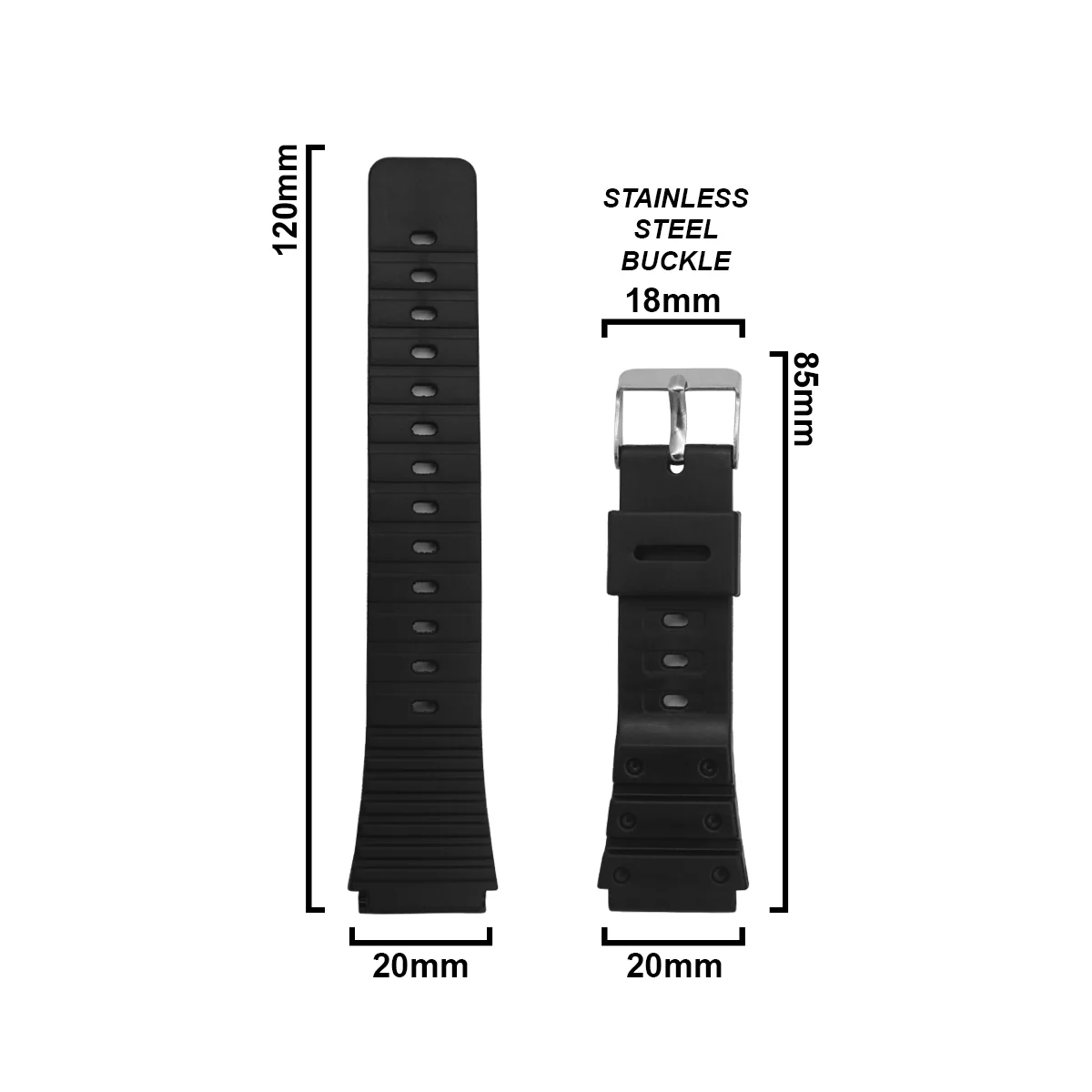 DBLACK [CDS22] RESIN WATCH STRAP // FOR "CASIO" DW-5600C & SWC-05 WATCH MODELS - Image 4