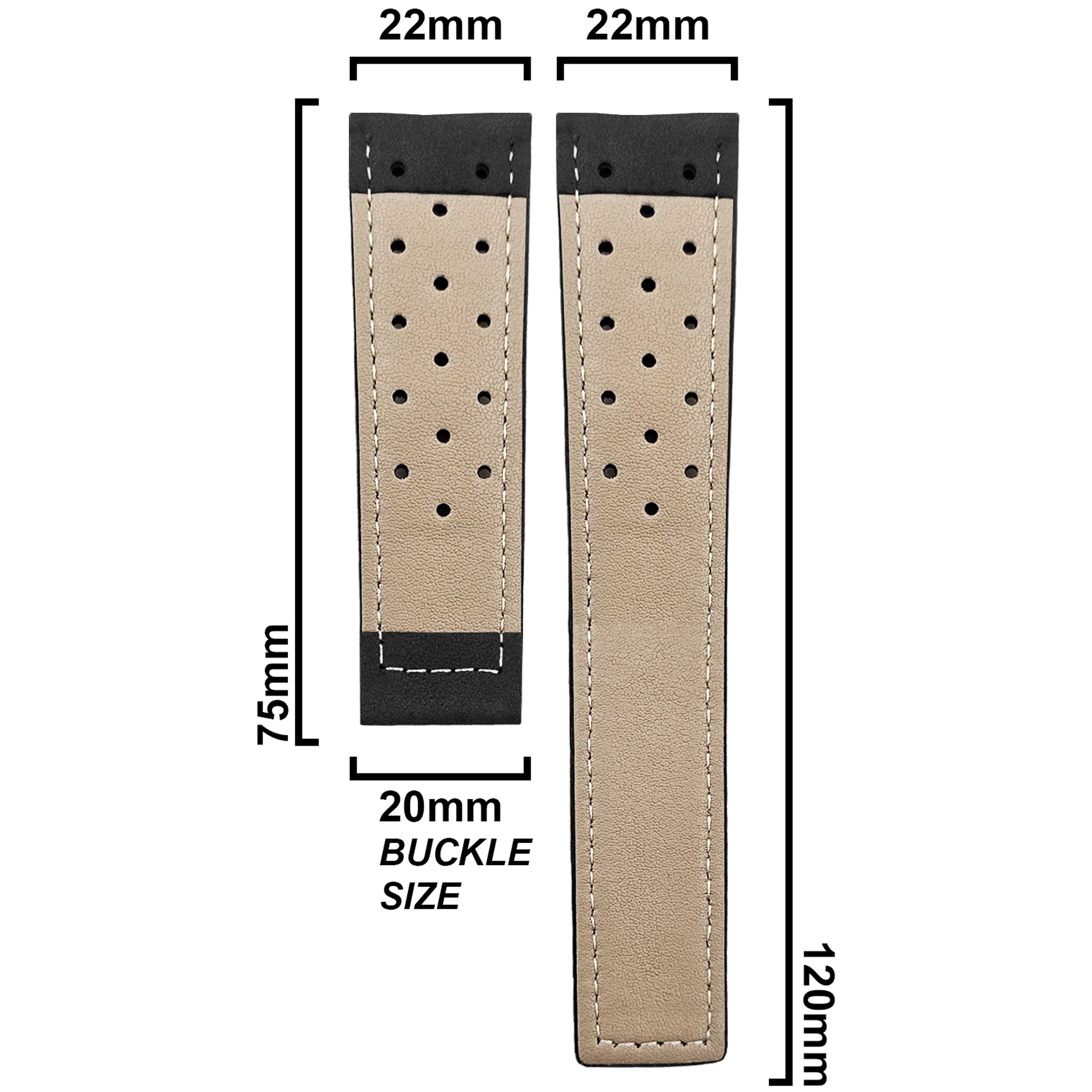 DBLACK [THDS3] HOLE DESIGN, LEATHER STRAP // FOR "TAG HEUER" WATCHES - Image 5