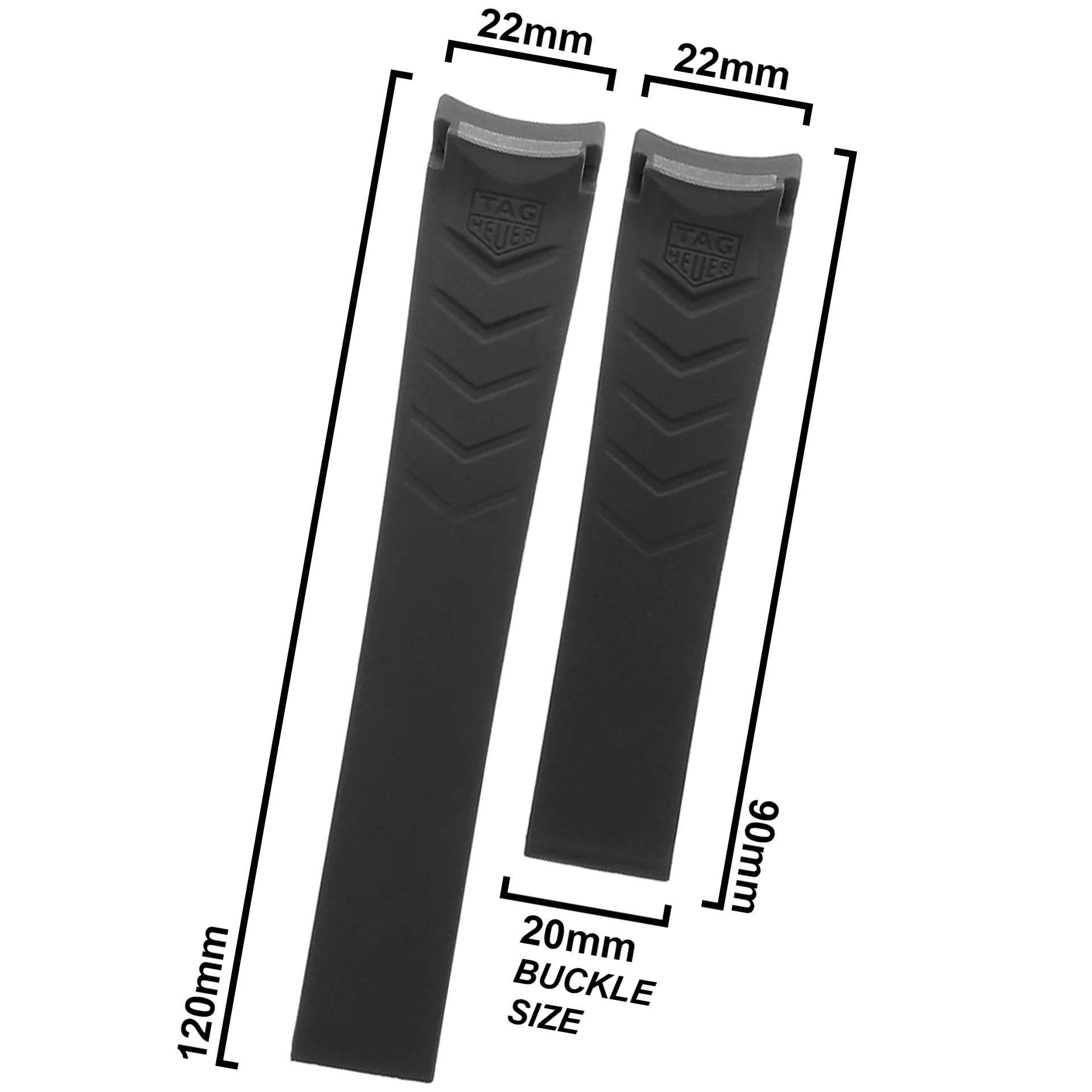 DBLACK [THDS5] 22MM LINE DESIGN, RUBBER STRAP // FOR "TAG HEUER" WATCHES - Image 10