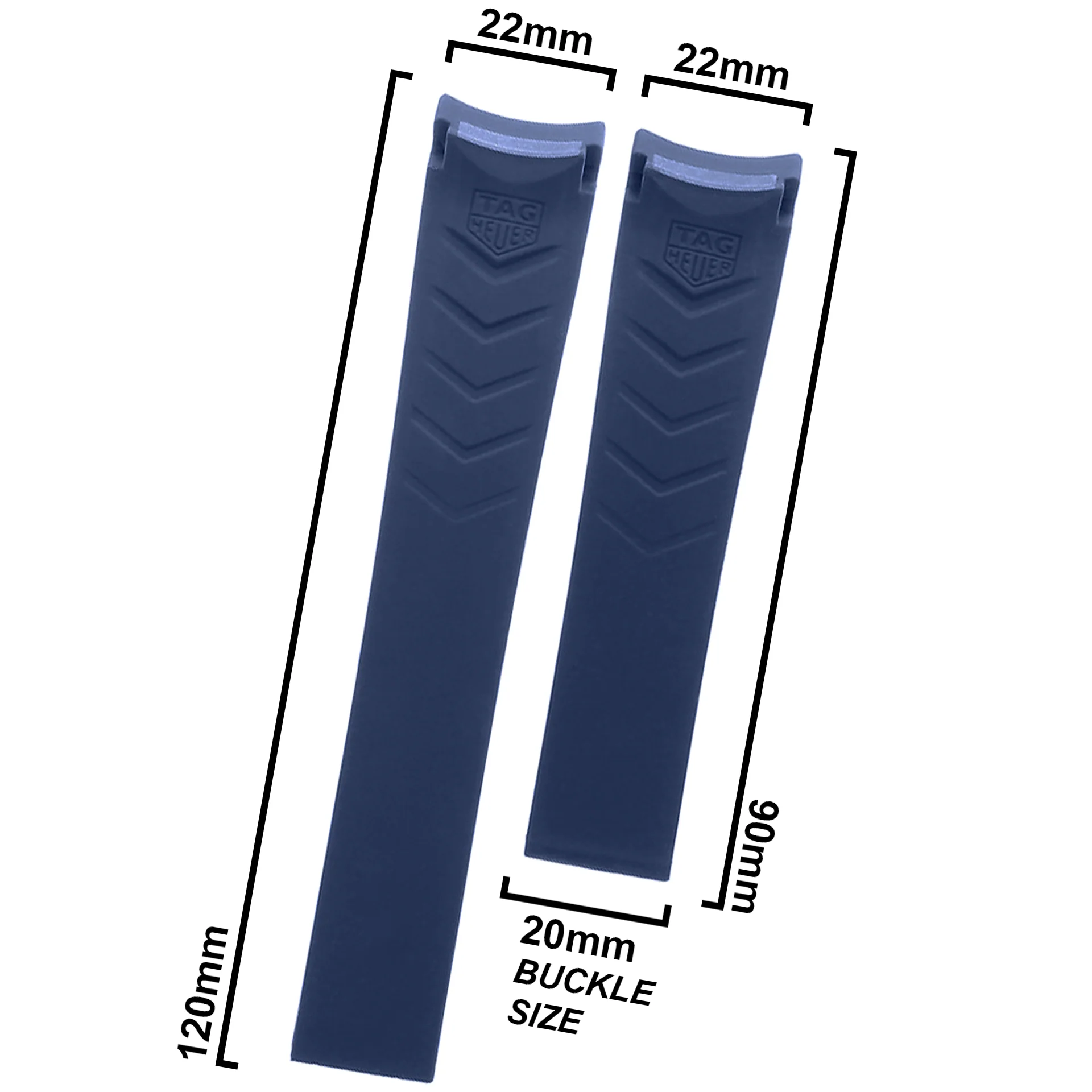 DBLACK [THDS5] 22MM LINE DESIGN, RUBBER STRAP // FOR "TAG HEUER" WATCHES - Image 9