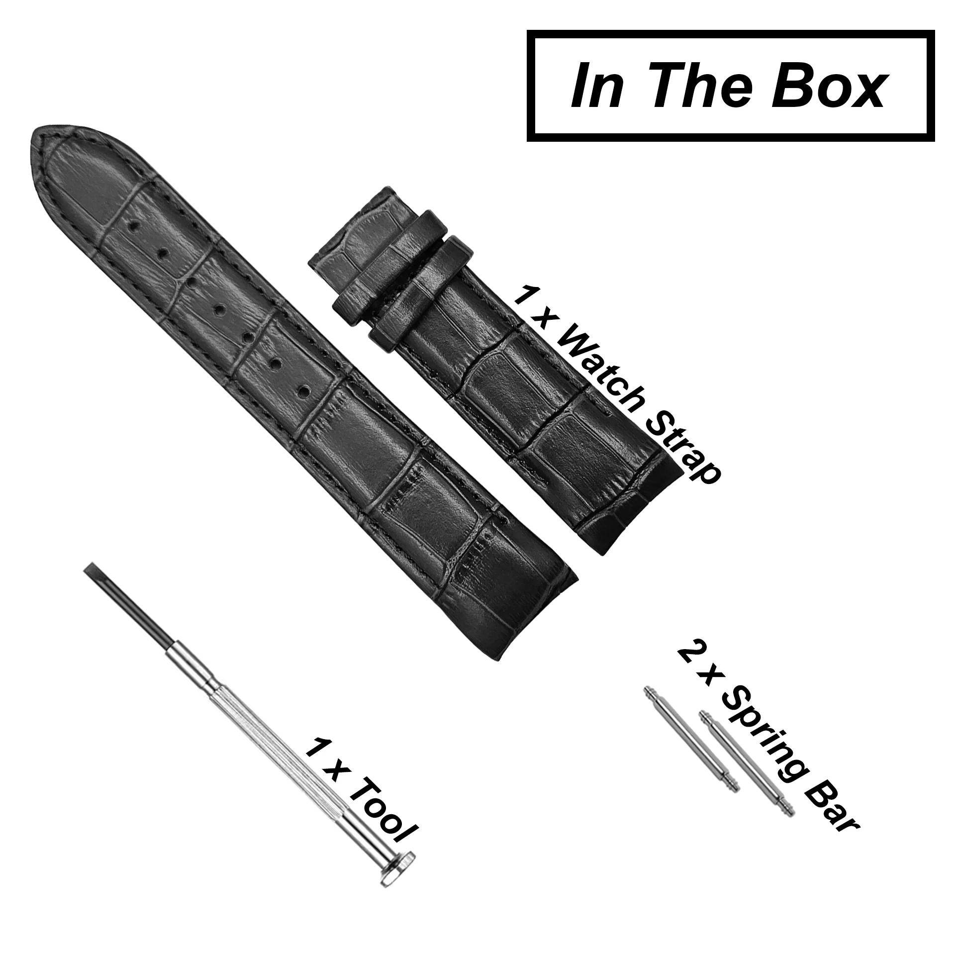 DBLACK [TST2] CROCO DESIGN, LEATHER WATCH STRAP // FOR TISSOT COUTURIER 1853 & OTHER MODELS - Image 10
