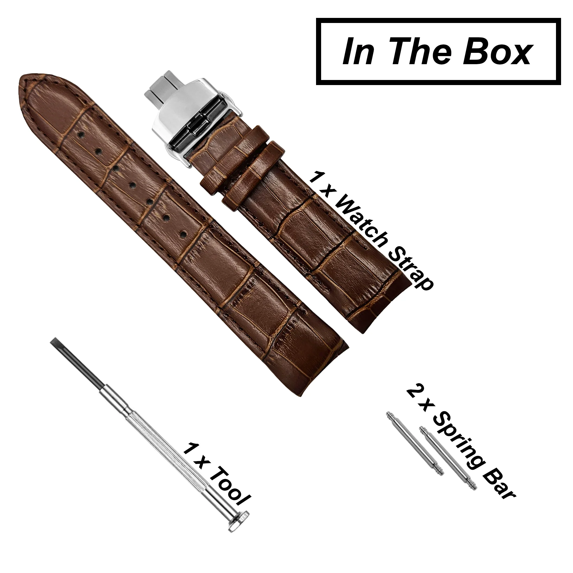 DBLACK [TST2] CROCO DESIGN, LEATHER WATCH STRAP // FOR TISSOT COUTURIER 1853 & OTHER MODELS - Image 11