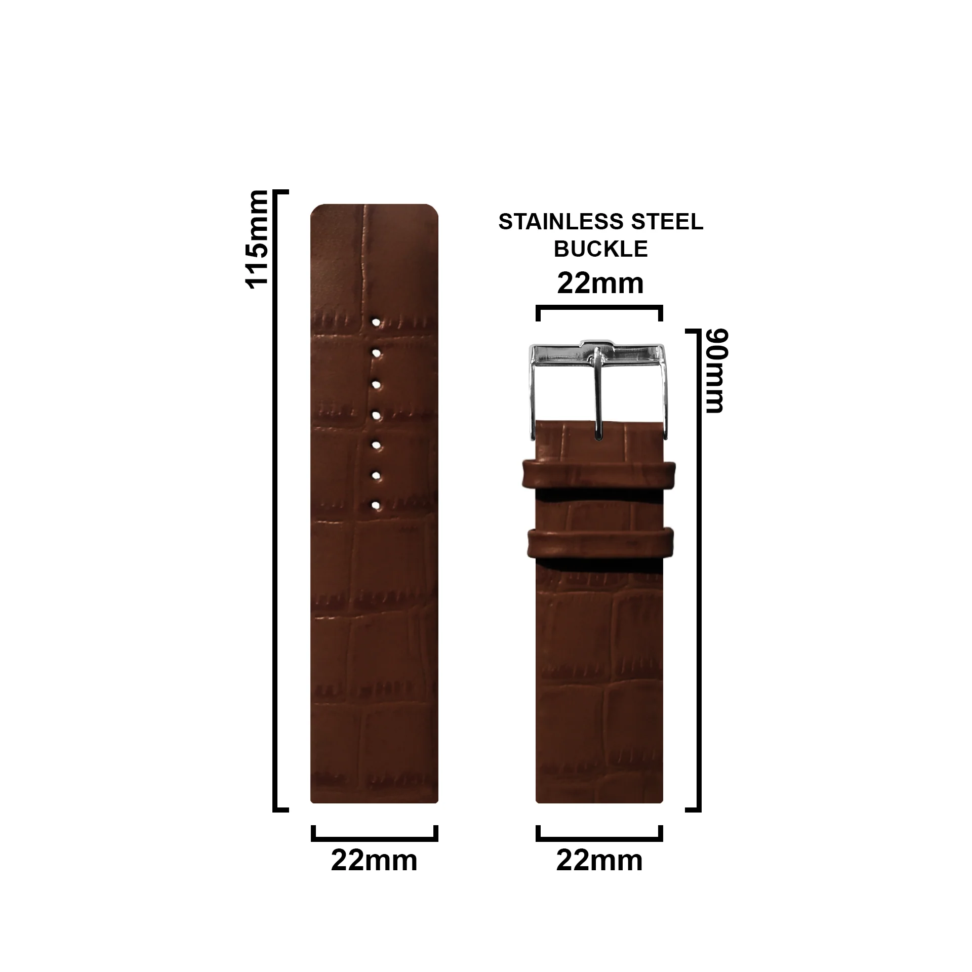 DBLACK [TNDS1] "CROCO DESIGN" LEATHER STRAP // FOR "TITAN EDGE SLIM" WATCHES - Image 11