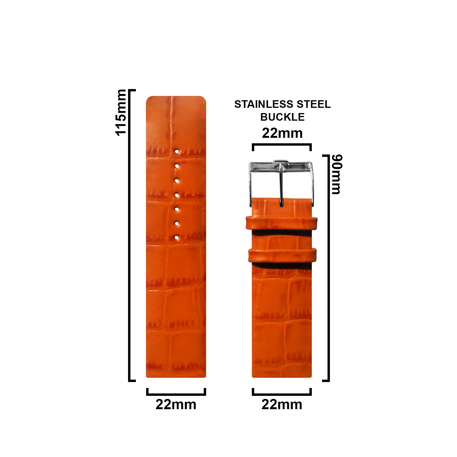 DBLACK [TNDS1] "CROCO DESIGN" LEATHER STRAP // FOR "TITAN EDGE SLIM" WATCHES - Image 14